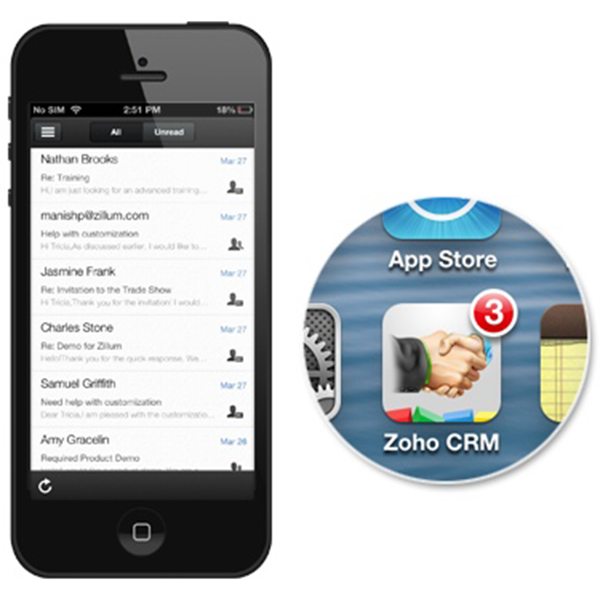Zoho mail to iphone